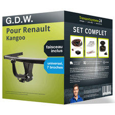 Attelage pour Renault Kangoo 08- col de cygne G.D.W. + Faisceau u. 7 broches TOP