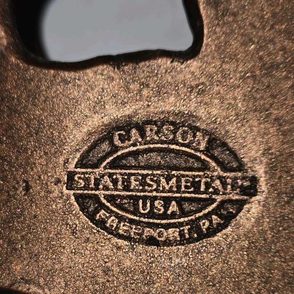 Reloj de sol Carson Green Man Freeport PA 9 3/8" vintage metal Greenman Statesmetal Foto 4 de 4