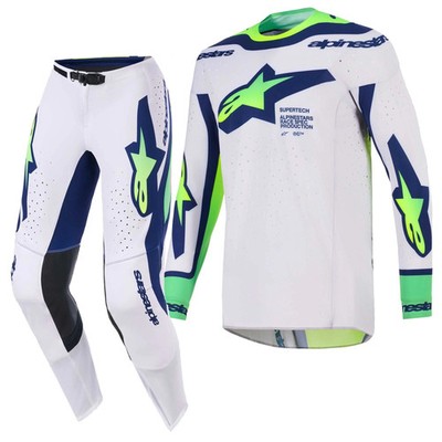 Alpinestars MX Jersey & Pant Kit Deal - SuperTech VISTA (Light Grey/Yellow Fluo/