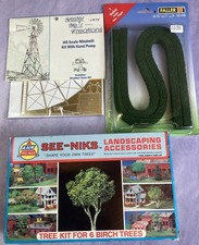 Lot of 3 Boxes of HO Scale Landscape Accessories And Windmill Kit NIB