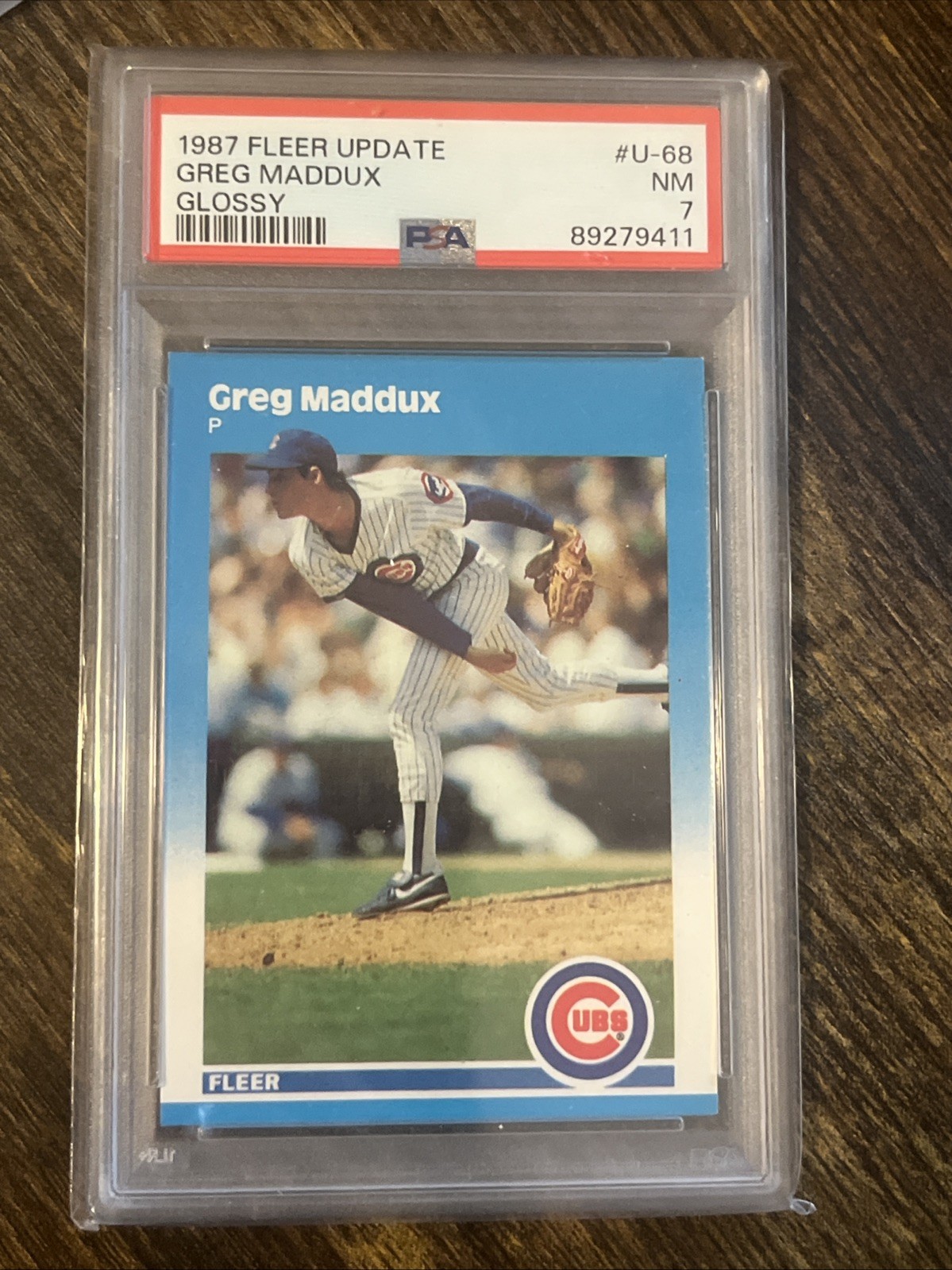 1987 Fleer Update Glossy #U-68 Greg Maddux RC PSA 7 89279411