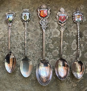 Vintage 1961 Silver German Munich Wolfsburg & Austrian Kitzbühel Souvenir Spoons