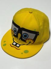 Spongebob Squarepants Nickelodeon Wool Blend Yellow Fitted Cap Hat Mens S/M