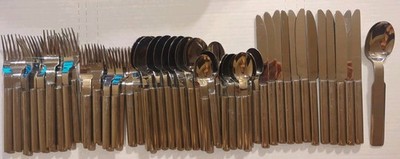 53x BODA NOVA OVAL STAINLESS STEEL GLOSSY JAPAN FLATWARE FORK KNIFE SPOON for 9+