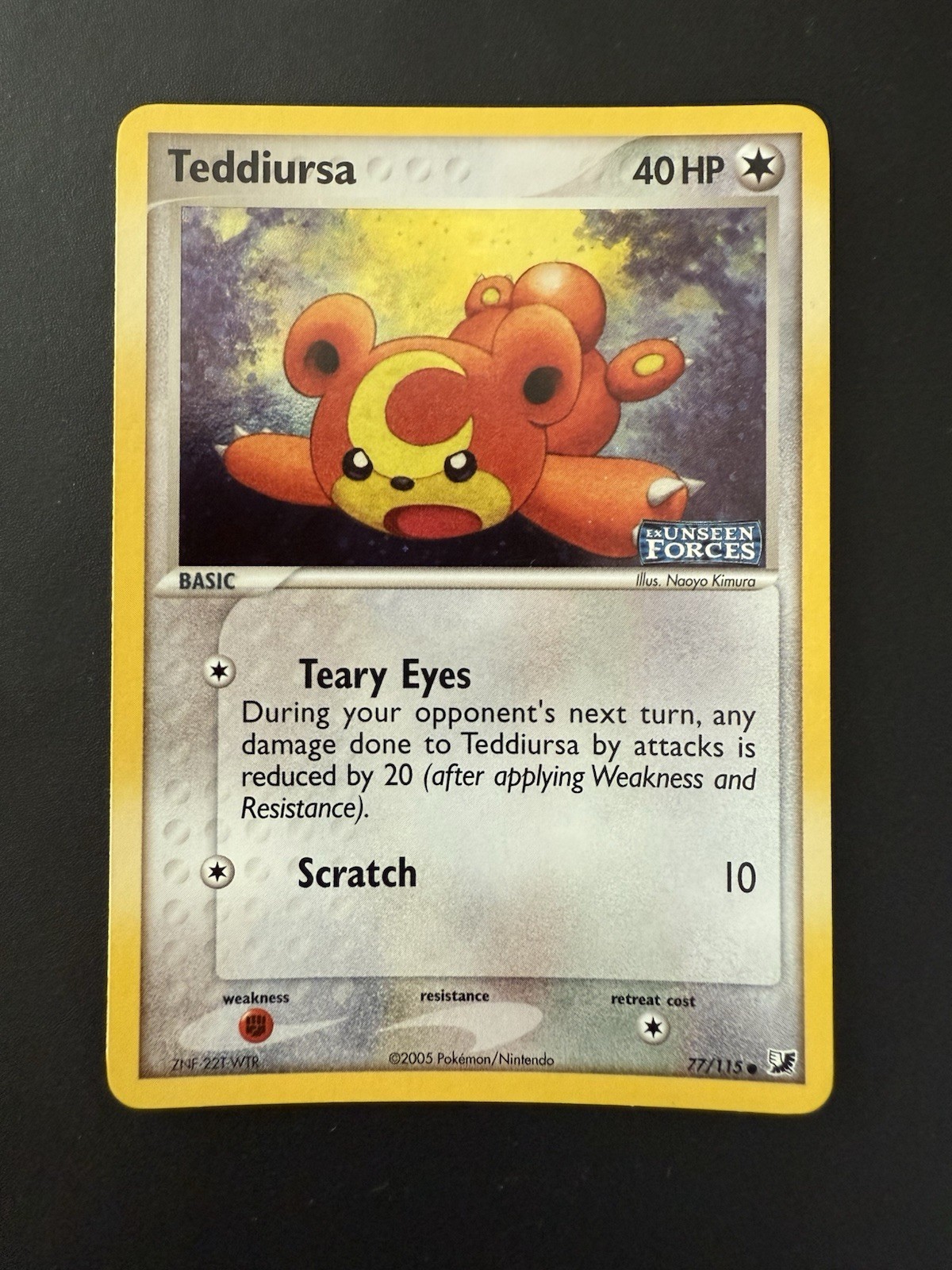 Pokémon TCG EX Unseen Forces Teddiursa 77/115 Stamped Reverse Holo Near Mint
