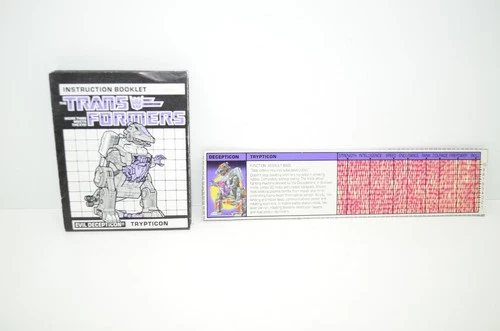 Trypticon Action Figure Instruction Booklet Manual 1986 G1 Transformers Vintage