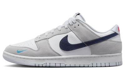 Nike Dunk Low White Grey Navy Aqua Mini Swoosh - FJ4227-001 Size