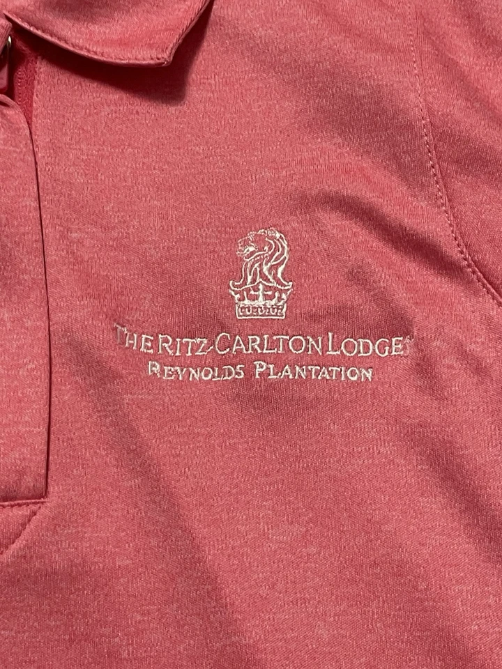 Camisa polo regata Ritz Carlton Lodge feminina S Activewear sem mangas rosa - Imagem 2 de 4