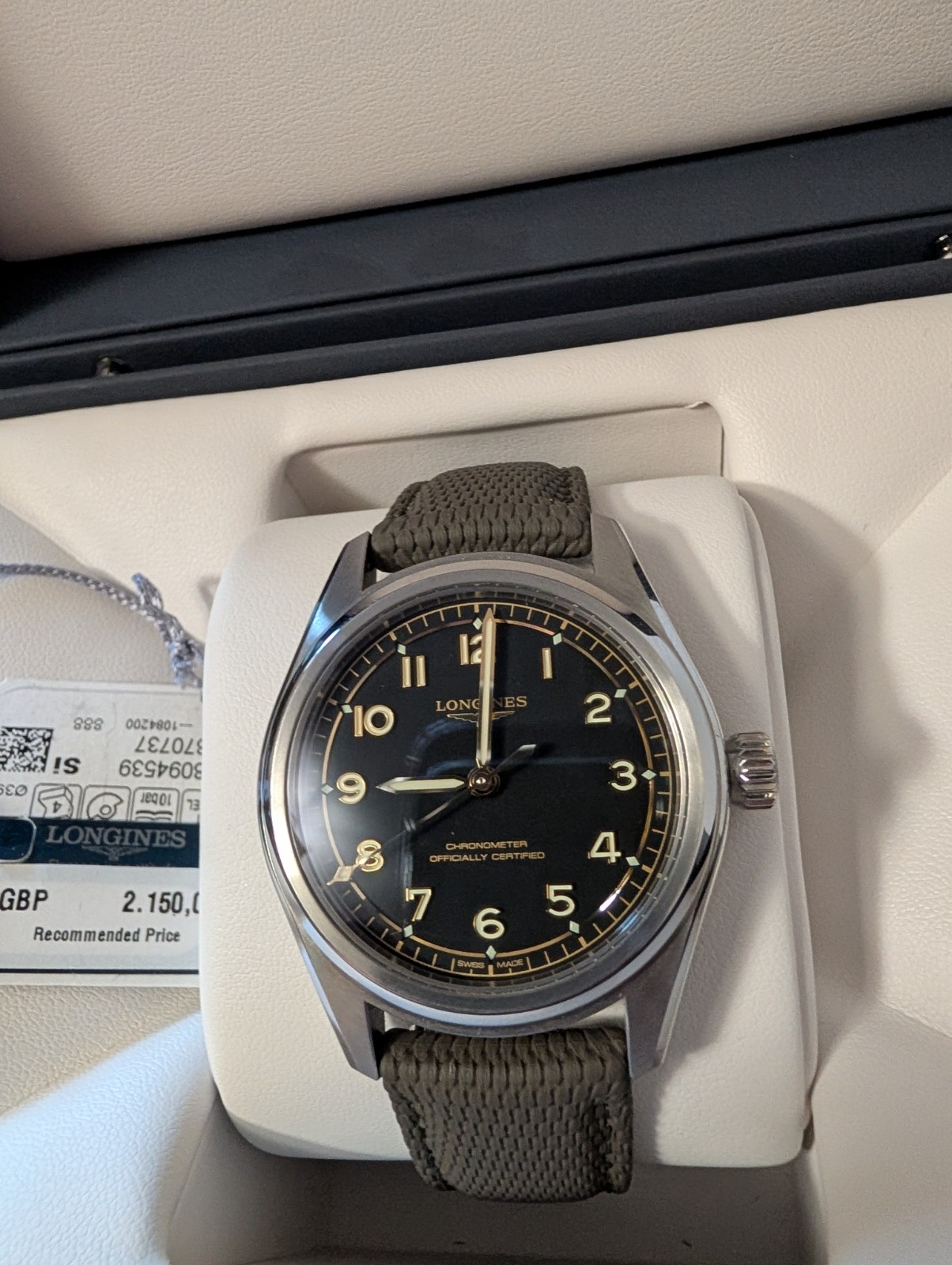 Longines Spirit Pilot 39mm Rubber Strap Automatic Watch