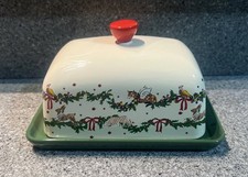 Cath Kidston Christmas Butter Dish Stoneware New