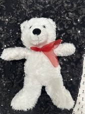 Aurora , White Teddy Bear , 12 Inch , Red Scarf