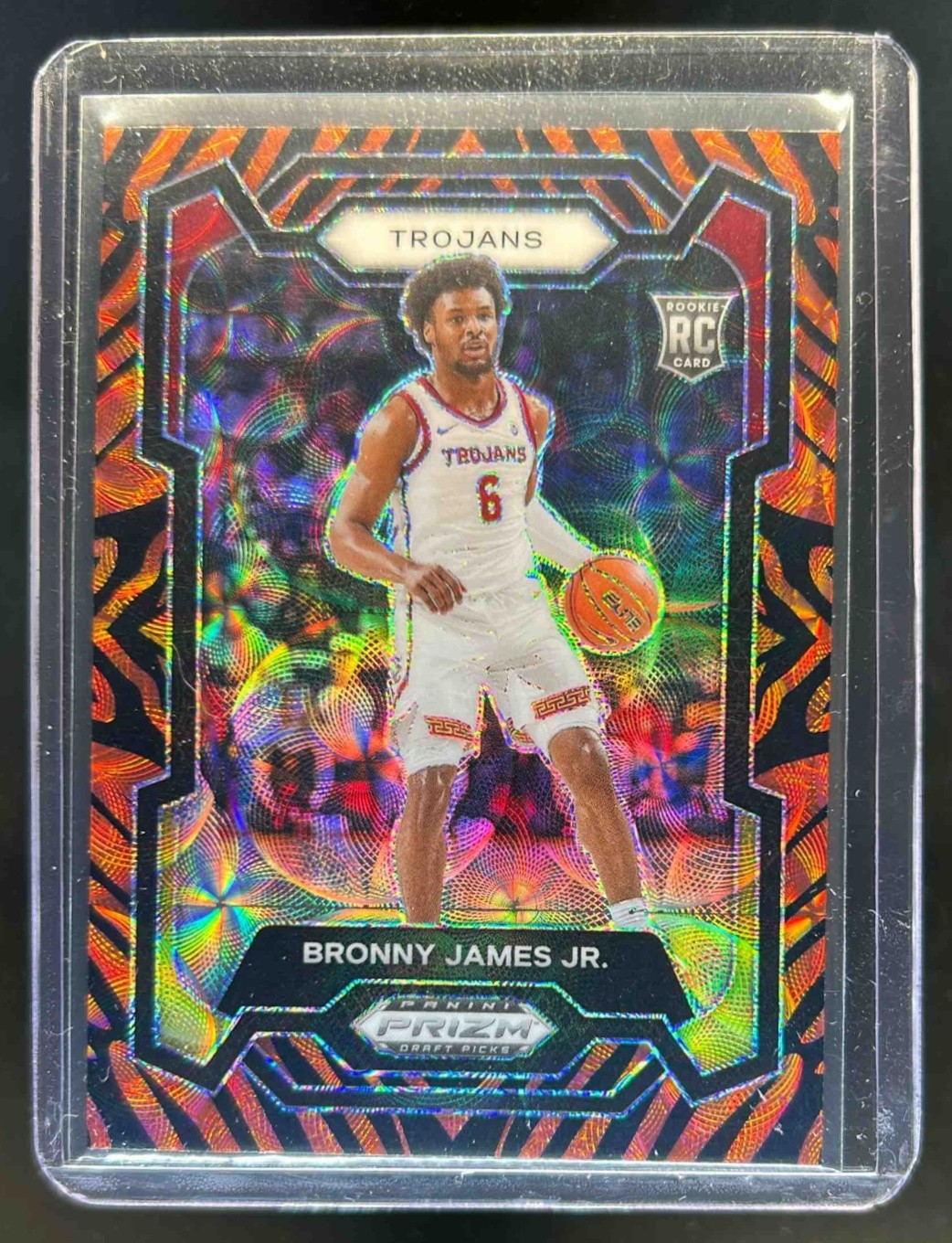 2024 Prizm Draft Picks Collegiate Bronny James Jr. RC Tiger Stripe #86 Trojans
