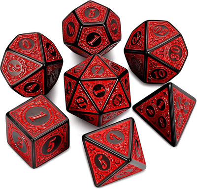 QMAY DND Dice Polyedrisches Würfel Set - 7 Stück Für Dungeon Und Dragons MTG RPG