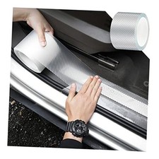 Car Door Edge Guards, Clear Invisible Carbon Fiber Auto Door 2.7" x 197" White