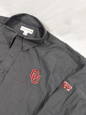 New No Tags Cutter Buck Oklahoma Sooners Long Sleeve Dress Shirt XLT Gray 