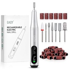 GAOYCordlessNailDrillElectricNailFilewithLEDDisplay,Silver Silver