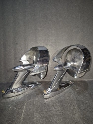 1950's Chevy Buick Half Halo Batwing Side Mirrors Ratrod Restoration Hot Rod