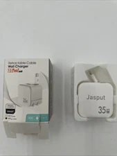 Retractable Wall Charger, 35W Fast USB Charger Block with Retractable Cables 