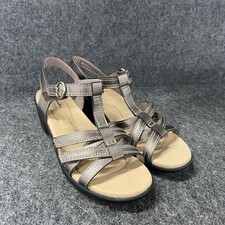 CLARKS Emily2 Rose Leather Heeled Sandals Women's Size 9 Bronze 81671