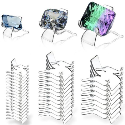 30 Pieces Rock Display Stand, Mini Acrylic Easel Stand in Assorted 3 Size, Cl...