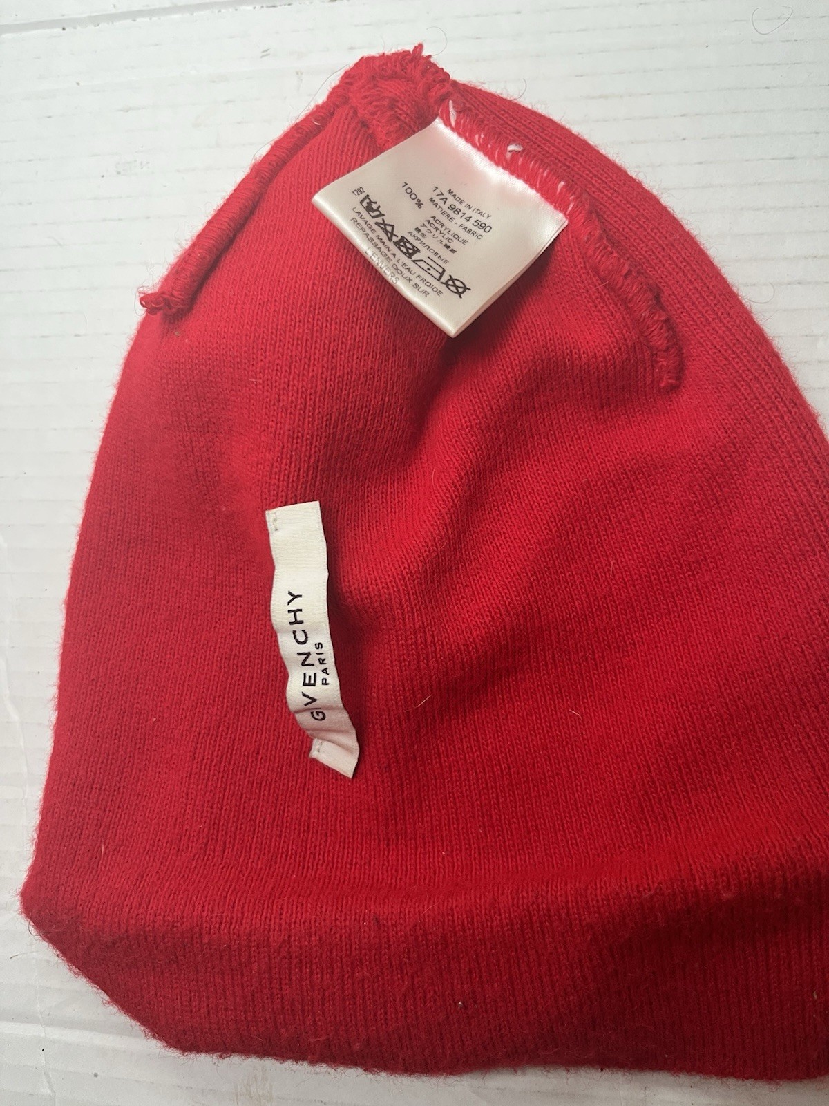 Givenchy Leather Patch Logo Beanie Red - image 2