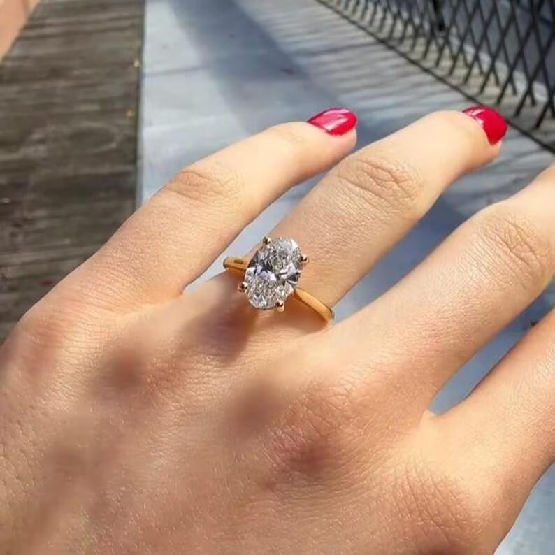 RARE 2.25 Ct Treated  White Diamond Solitaire Ring In 925 Silver. Certified