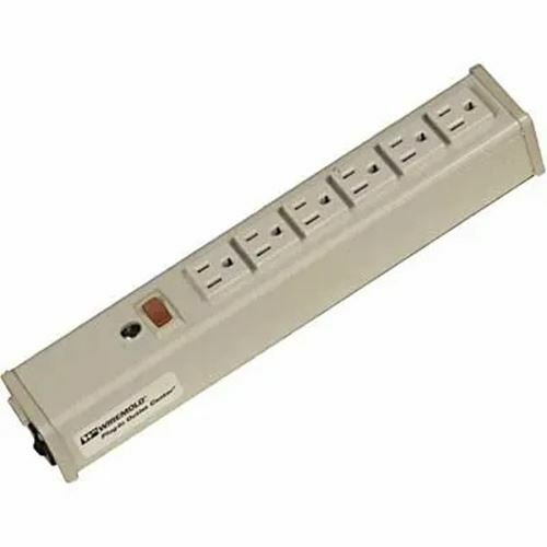 Wiremold R610 Power Strip - 6 Outlets, Panel Mnt
