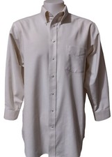 Stafford Dress Shirt Men's 17 32/33 Pocket Button Up Long Sleeve Cream Oxford