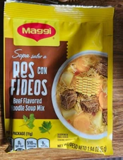 6 PACK BEEF FLAVORED NOODLE SOUP MIX /SOPA MAGGI SABOR RES CON FIDEOS