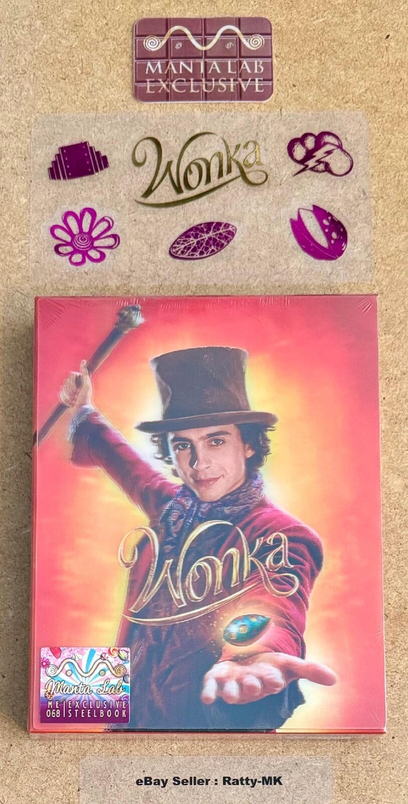 WONKA - MANTA LAB DOUBLE LENTICULAR (B) 4K + BLU RAY STEELBOOK - NEW (WNK-DLS-B)