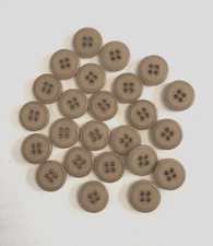 24 Buttons Tan Brown Plastic 4-Hole 15 mm Sew Through Sewing #BR57
