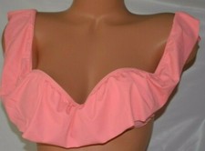 RUE 21 BLUE SIZE MEDIUM CORAL ORANGE PUSH UP OFF SHOULDER BATHING SUIT SWIM TOP