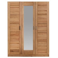 Kleiderschrank SpiegeltüR Holz Kernbuche-Massiv Natur GeöLt 3-TüRig Tollo