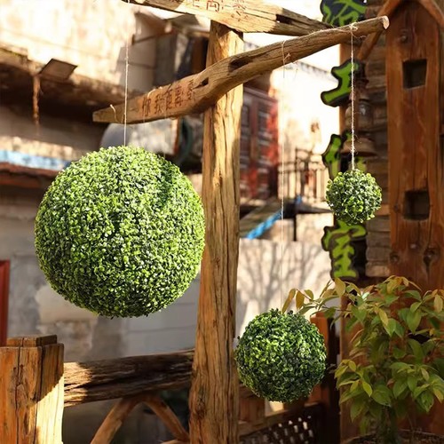 Künstliche Pflanze, Buchsbaum, Topiary-Kugel, Kunstpflanzen, dekorative Grasbä - Bild 2 von 16