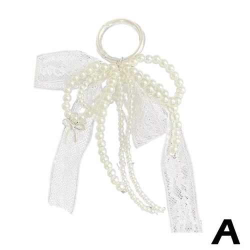 Trendy Lace Pearl Bow Keychain ✨y F1O1 - Picture 12 of 15