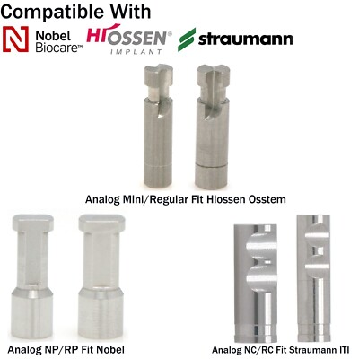 Dental Lab Analog fits Hiossen Oss Regular/Mini Nobel Active NP/RP ITI NC/RC