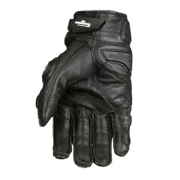Guantes de Motocicleta Negro Carreras Cuero Genuino Moto Blanco Carretera Guante de Montar Foto 4 de 4