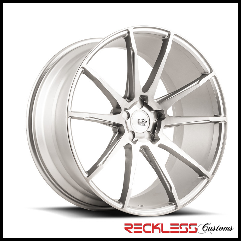 SAVINI 22" BM12 BRUSHED SILVER CONCAVE WHEELS RIMS FITS BENTLEY CONTINENTAL GT