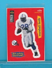 🏈 1997 Collector's Choice Stick Ums Sticker Marshall Faulk #S20 Colts 📈 ⭐️