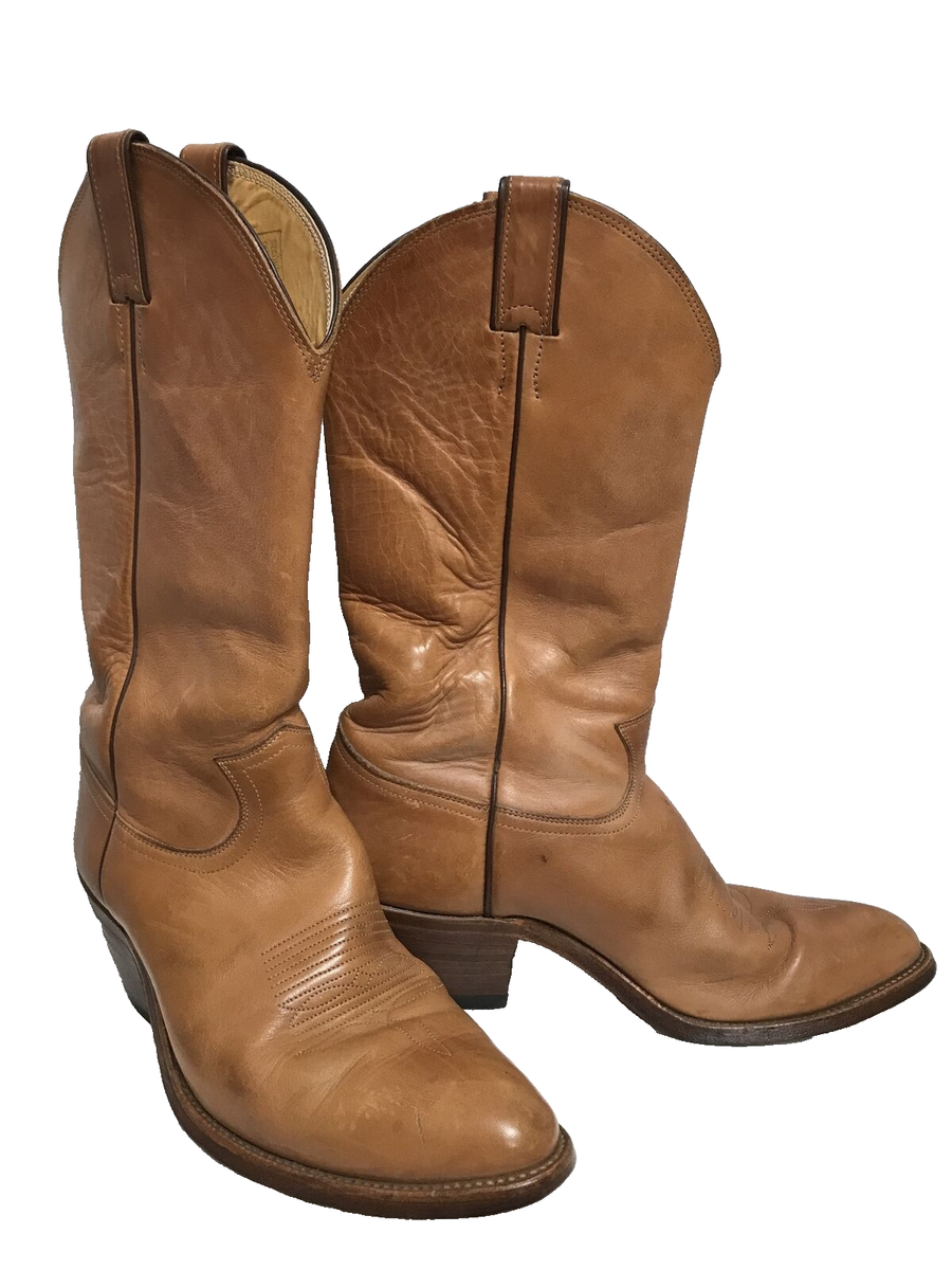 Justin Traditional Men's Western Boot Size 9.5 D Buckskin Color