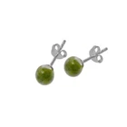 Sterling 925 Silver Connemara Marble Stud Earrings with 6mm Bead - Irish Earring