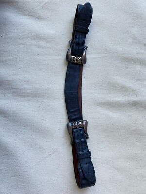 Kieselstein-Cord New York Vintage Black and Silver Snakeskin Belt, Double Buckle Kieselstein-Cord New York Vintage Black and Silver Snakeskin  main image 2