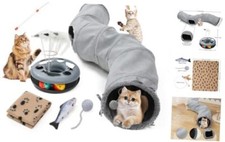 Cat Tunnel, Indoor Cat Toy, Roller Track Cat Toy, Collapsible S-Shaped Play