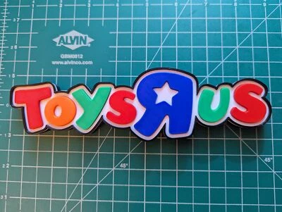 Toys R Us logo sign 3D printed display shelf wall art