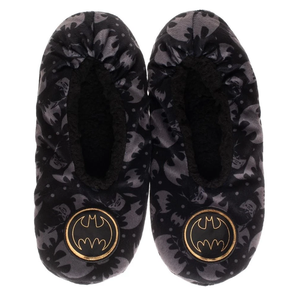 Batman Zapatilla Calcetines Acogedores Forro de Piel Sintética DC Comics Negro Gris Cálido Invierno Regalo Foto 2 de 4