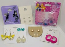 Cute Mixed Lot Of Girls Pierced Earrings Tween Dangles Angels Studs Hearts