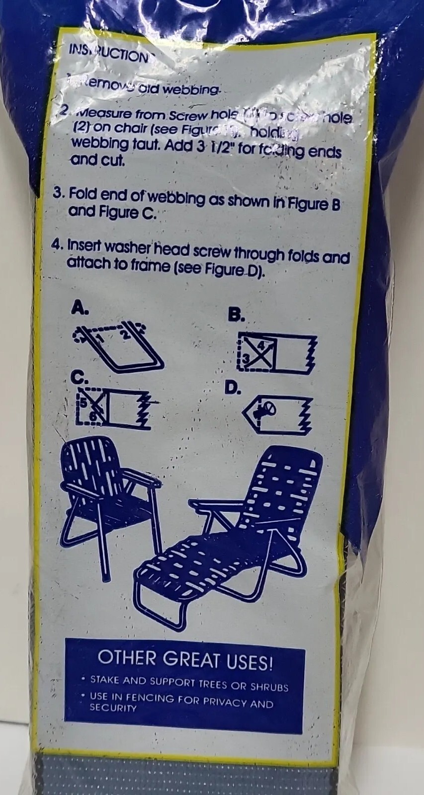 Vtg Wellington Lawn Chair bing 40’X 3” Wide Steel Gray Blue Color With Screws eBay