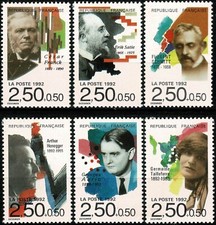 FRANCE 1992  PERSONNAGES CÉLÈBRES YT  n° 2747 à 2752 Neufs ★★ luxe/MNH (A)