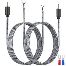 6.6ft RCA to Speaker Wire Adapter Cable 2-Pack for Amplifiers and AV Receivers