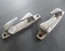 PAIR Vintage 4 1/4" Boat Fairleads Rope Guide Chrome Fiberglass Classic     A7